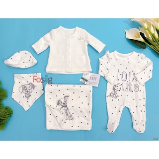 Set 5 món cho bé gái george - trắng