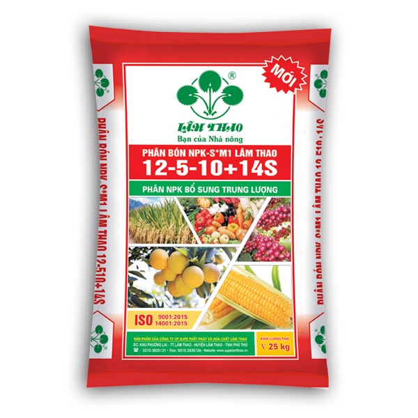 PHÂN BÓN NPK 12- 5- 10+ 14S LÂM THAO_KL. 1000 GRAM