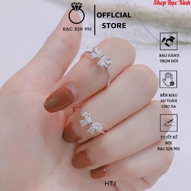 Nhẫn Nơ , Nhẫn nữ Nơ Bạc Ta ⚡️XINH XẮN, rẻ Vô Đối.💎