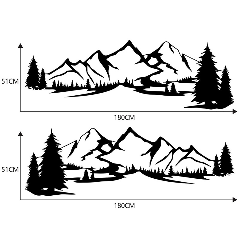 Miếng Dán Trang Trí Thân Xe Hình Ngọn Núi Độc Đáo DIY
