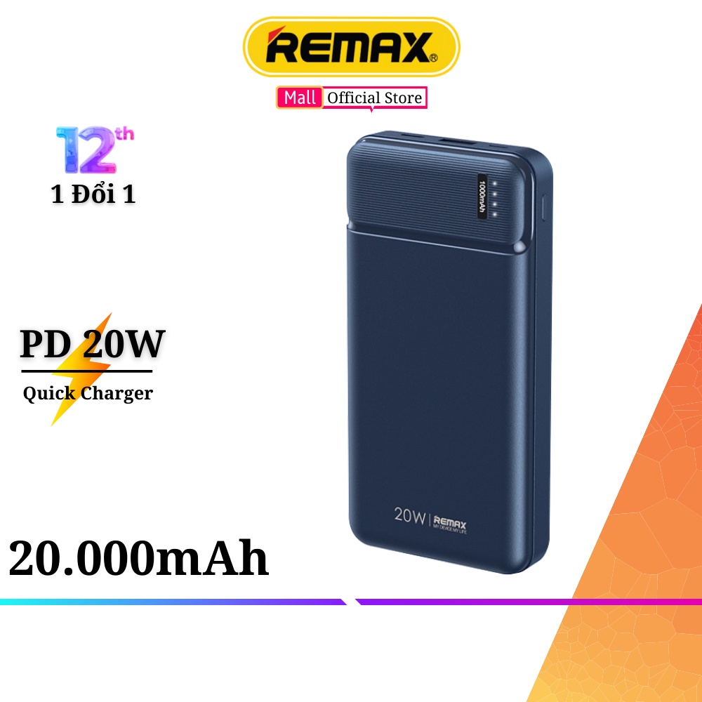 Pin sạc dự phòng 20000mAh 20W PD QC Remax RPP-288 Sạc nhanh công suất 20w cho các dòng điện thoại