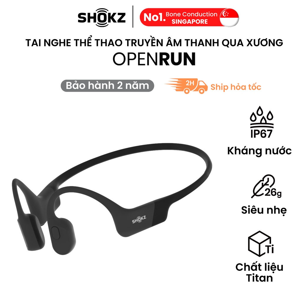 Tai Nghe Bluetooth Thể Thao Truyền Âm Thanh Qua Xương SHOKZ OPENRUN S803 Màu Đen - Bảo hành 2 năm