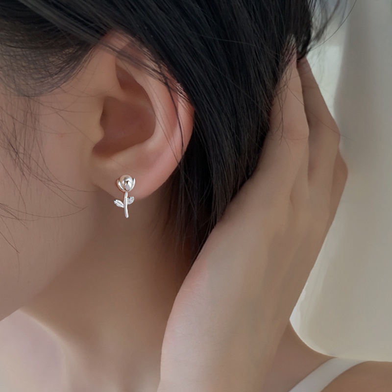 Thời trang hàn quốc bông tai ngọc trai độc đáo bông tai hoa tulip bông tai nữ