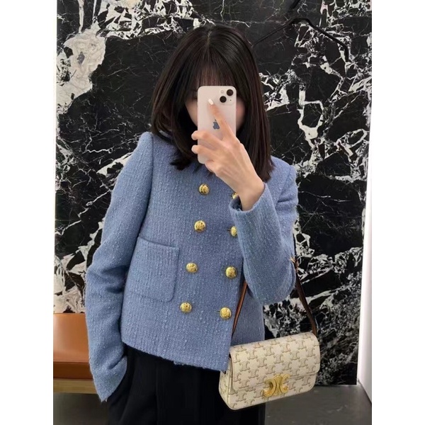 Áo khoác dạ tweed  trơn