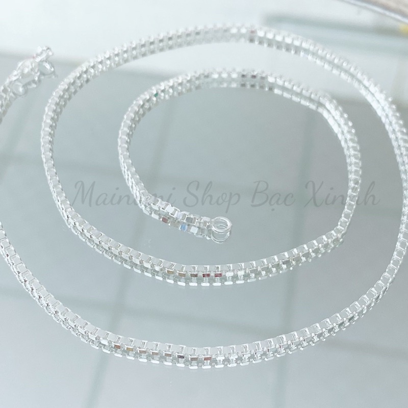 Dây chuyền vuông size to hot hit nam nữ đều đeo được Mainomi Shop Bạc Xinh