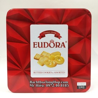 [Hỏa Tốc] Bánh Eudora hộp sắt vuông 574g