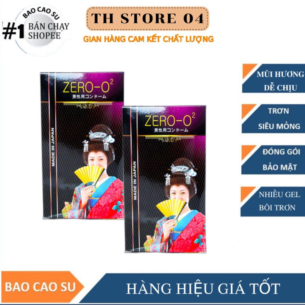 COMBO 2 HỘP BAO CAO SU ZERO O2 - Siêu Mỏng 002 - Chính Hãng Nhập Khẩu Nhật Bản - Hộp 12C