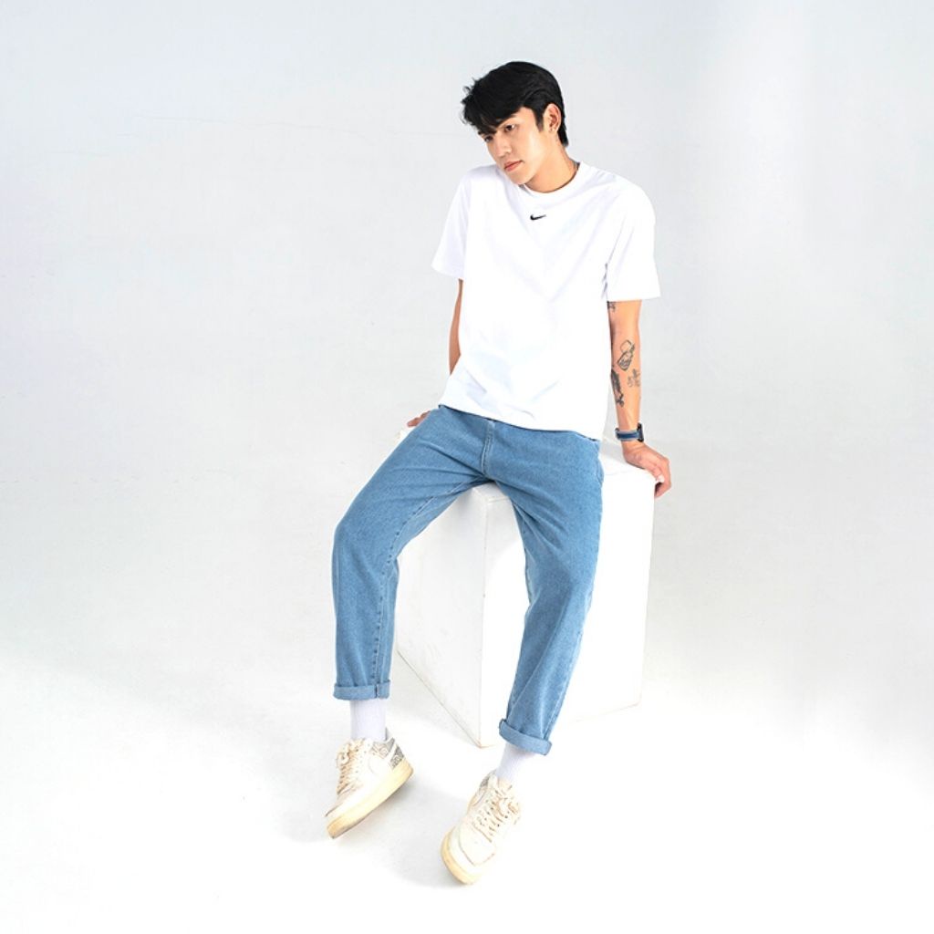 Quần Jean Baggy Nam H90 Dáng Suông Unisex Chất Bò Không Co Giãn Cao Cấp Chống Nhăn Không Phai Màu HTRJ013