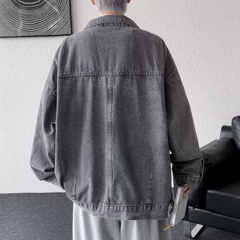 Khoác Denim Xám Chuột Unisex