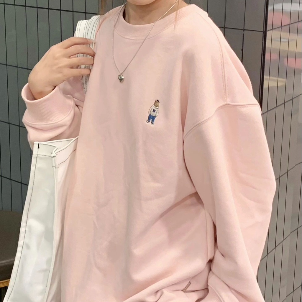 Áo sweater SUXI tay dài cổ tròn dáng rộng thời trang xuân thu dành cho nữ