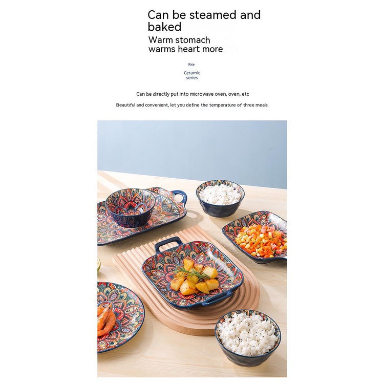 Đĩa Sứ Phong Cách Retro Sang Trọng Cho Gia Đình