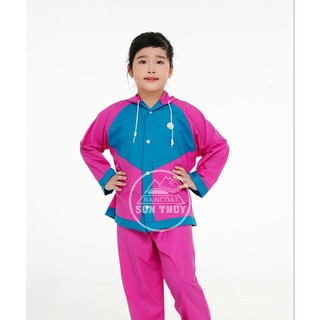 Áo mưa bộ trẻ em sơn thủy ( Size: 4,6,8,10,12,14)