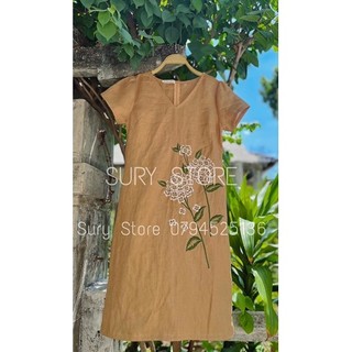 ĐẦM LINEN CỔ TIM SANG TRỌNG