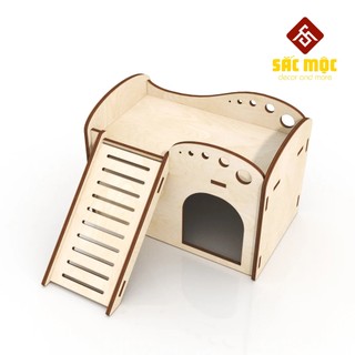 Mô hình nhà cầu thang #1 gỗ lắp ráp cho chuột hamster size 1913.5 cm