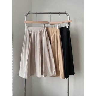 Chân váy kaki xếp li dáng dài basic Pea Store (Ảnh thật)
