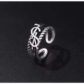 Ysl nhẫn mạ vàng 925 cincin thiết kế đơn giản phong cách hàn quốc cho cặp đôi