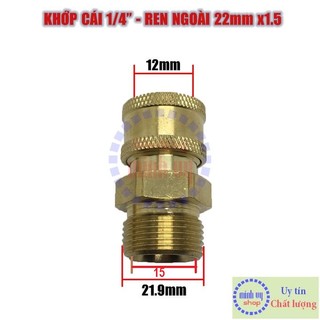 Khớp nối nhanh CÁI 1/4in - ren NGOÀI 22mm - F1/4N22