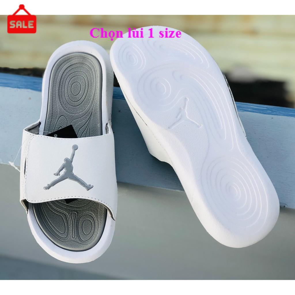 Dép quai ngang dán xé thể thao nam nữ jordan  loại 1 jd6 trắng xám