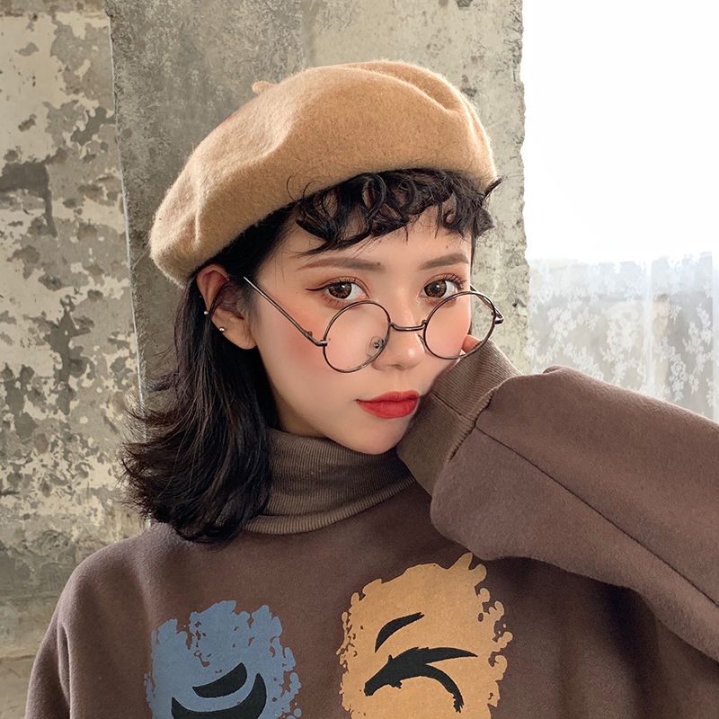 Mũ Beret Len Dệt Kim Phong Cách Nhật Bản Thời Trang Thu Đông Dành Cho Nữ