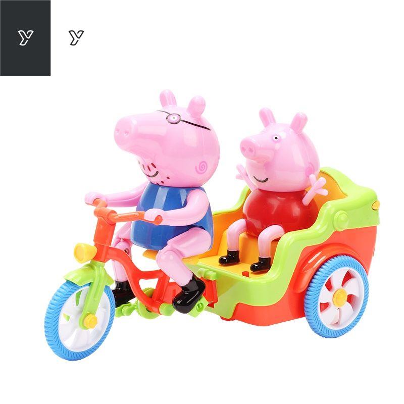 Đồ chơi trẻ em Piggy Pei Nhạc điện Xe Peppa Pig Vui nhộn Con Heo Ba Cưỡi Hoạt Hình