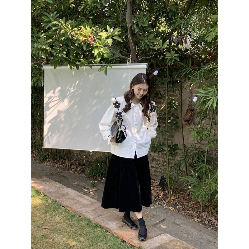 Áo Sơ Mi Cổ Búp Bê Thời Trang Cho Nữ