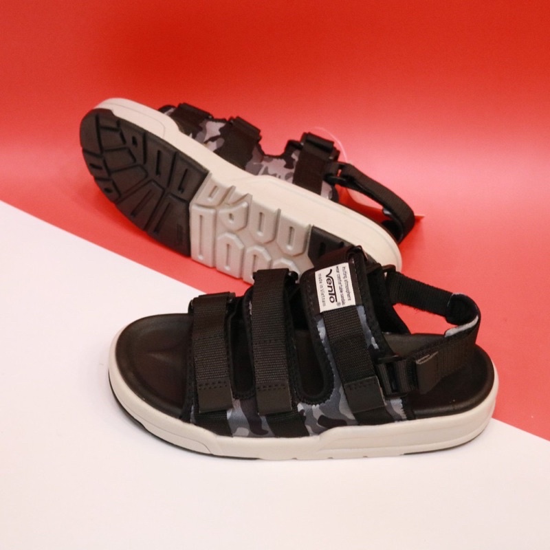 Giày sandal Vento Unisex nam nữ 3 quai, giày quai hậu VENTO - SD 1001 màu đen camo