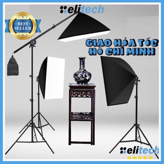 Hình ảnh Bộ đèn studio chụp ảnh sản phẩm, quay phim, livestream chuyên nghiệp, chân cao 2m softbox 50x70cm