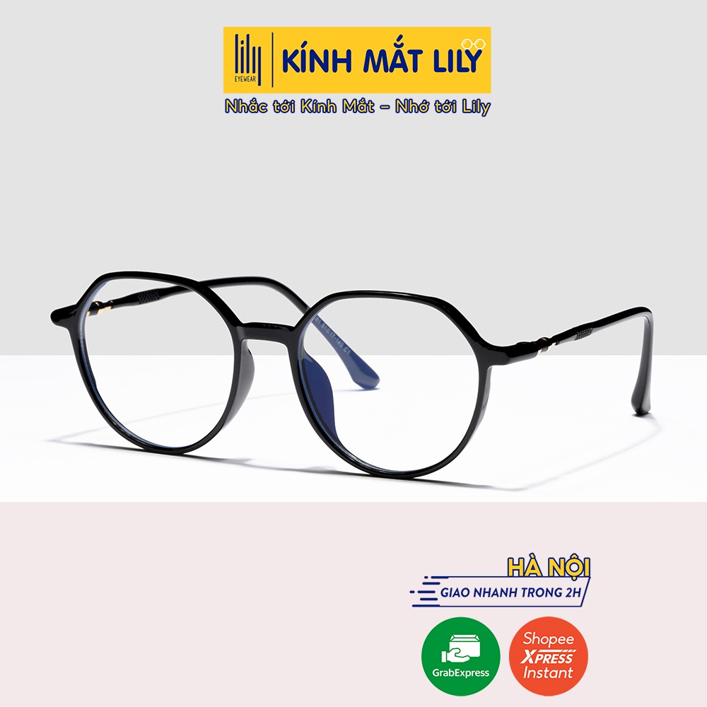 Gọng kính tròn đẹp LilyEyewear mắt giả cận thanh mảnh chống bụi màu sắc thời trang 2081