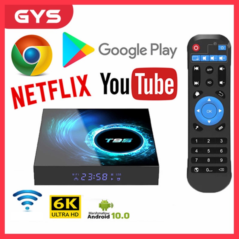 Tivi box android bộ nhớ 32G ram 4G Bluetooth 5.0 wifi Xem Youtube truyền hình giải trí miễn phí dành cho gia đình, T95 android tv box