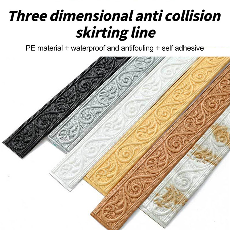 Miếng Dán Viền Tường 3D Chống Thấm Nước Độc Đáo Trang Trí Nhà Cửa DIY