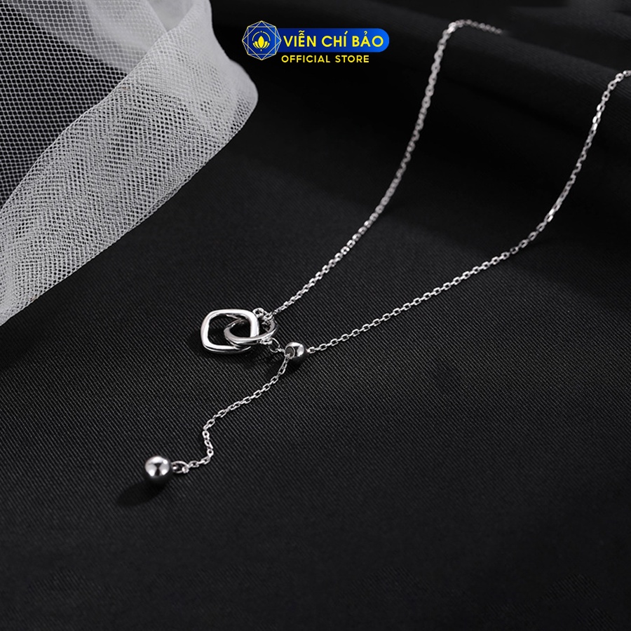 Dây chuyền bạc nữ tròn đôi sang chảnh chất liệu bạc 925 thời trang phụ kiện trang sức Viễn Chí Bảo D000204