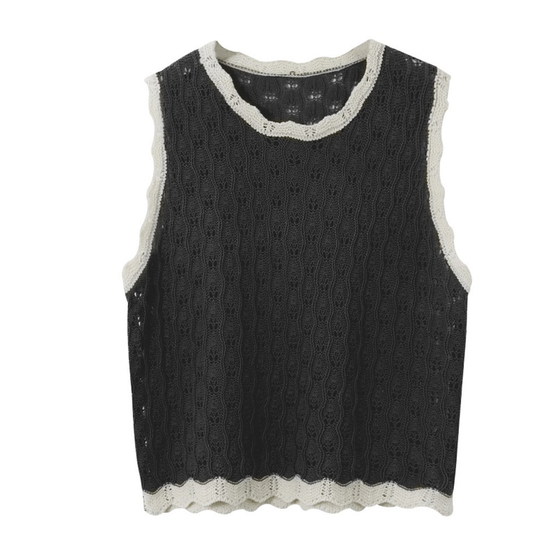 Áo Croptop Dệt Kim Cổ Tròn Dáng Ôm Thời Trang Mùa Hè Y2K Dành Cho Bạn Nữ