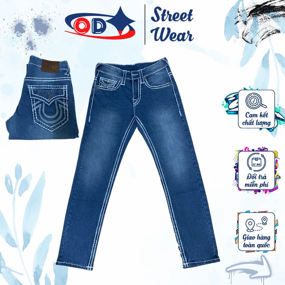 Quần jean Ông Địa J02 ⚡ GIÁ SỐC ⚡ Quần jean nam True Religion chất liệu dày dặn, form chuẩn lên dáng siêu đẹp