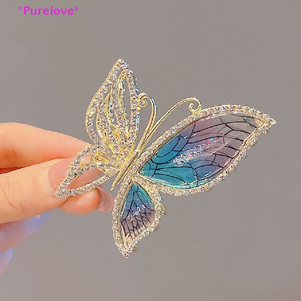 Kẹp Tóc Hình Bướm / Cá Mập Màu Nhám Thời Trang Cho Nữ Mới