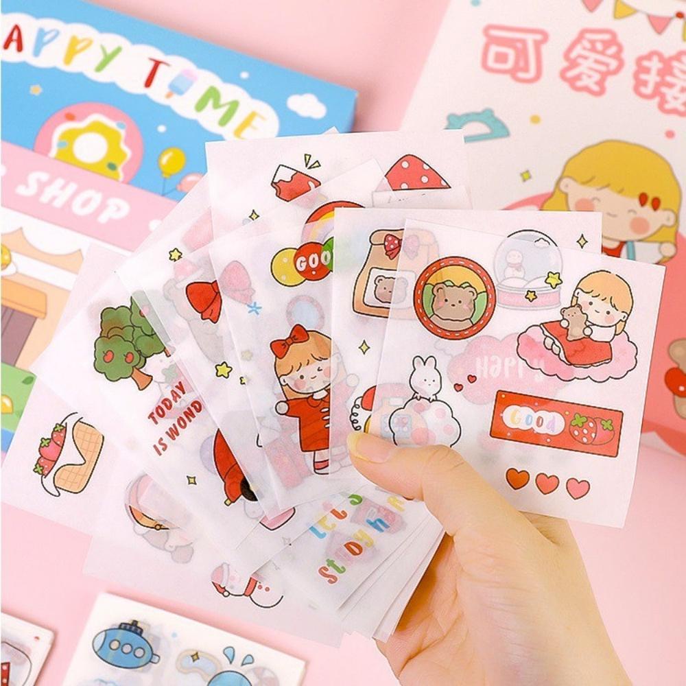 Hộp 100 tấm sticker Pison dễ thương, hình dán cute trang trí điện thoại kệ decor văn phòng phẩm