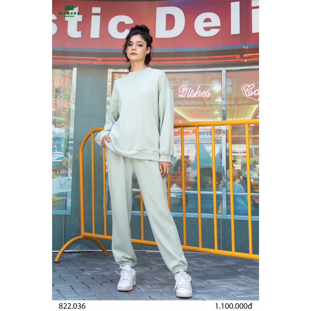 Bộ Đồ Thu Đông Nữ MARINA NGUYỄN Thiết Kế Dài Tay, Kiểu Dáng Trẻ Trung, Chất Liệu Cotton Mềm Mịn - 822036