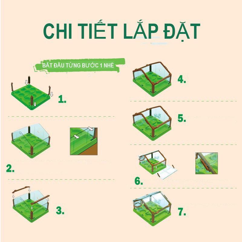 Bộ đồ chơi phát triển kỹ năng cho bé - Đồ chơi trồng cây trong nhà kính mini giúp bé quan sát sự phát triển của cây xanh