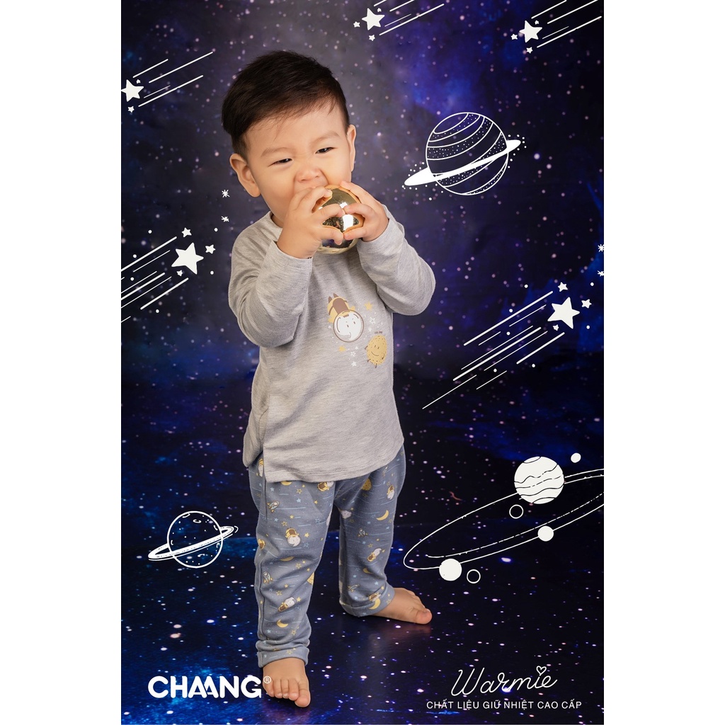 [Chính Hãng] Bộ dài tay cúc chéo trẻ em cao cấp họa tiết cosmos Chaang