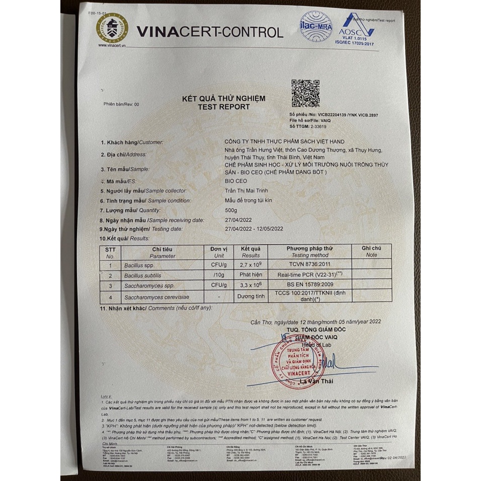 Men Vi Sinh - Xử Lý Nước Ao Nuôi Thủy Sản Bio Ceo VIETHAND 200g