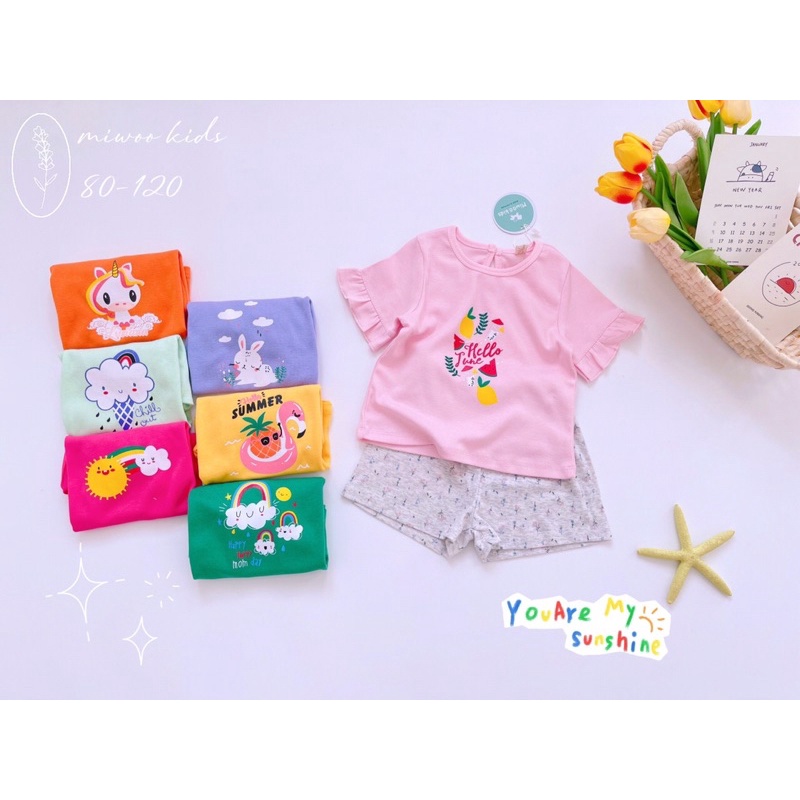 Đồ bộ dễ thương bé gái ❤️ freeship ❤️ bộ cotton bozip cho bé gáii