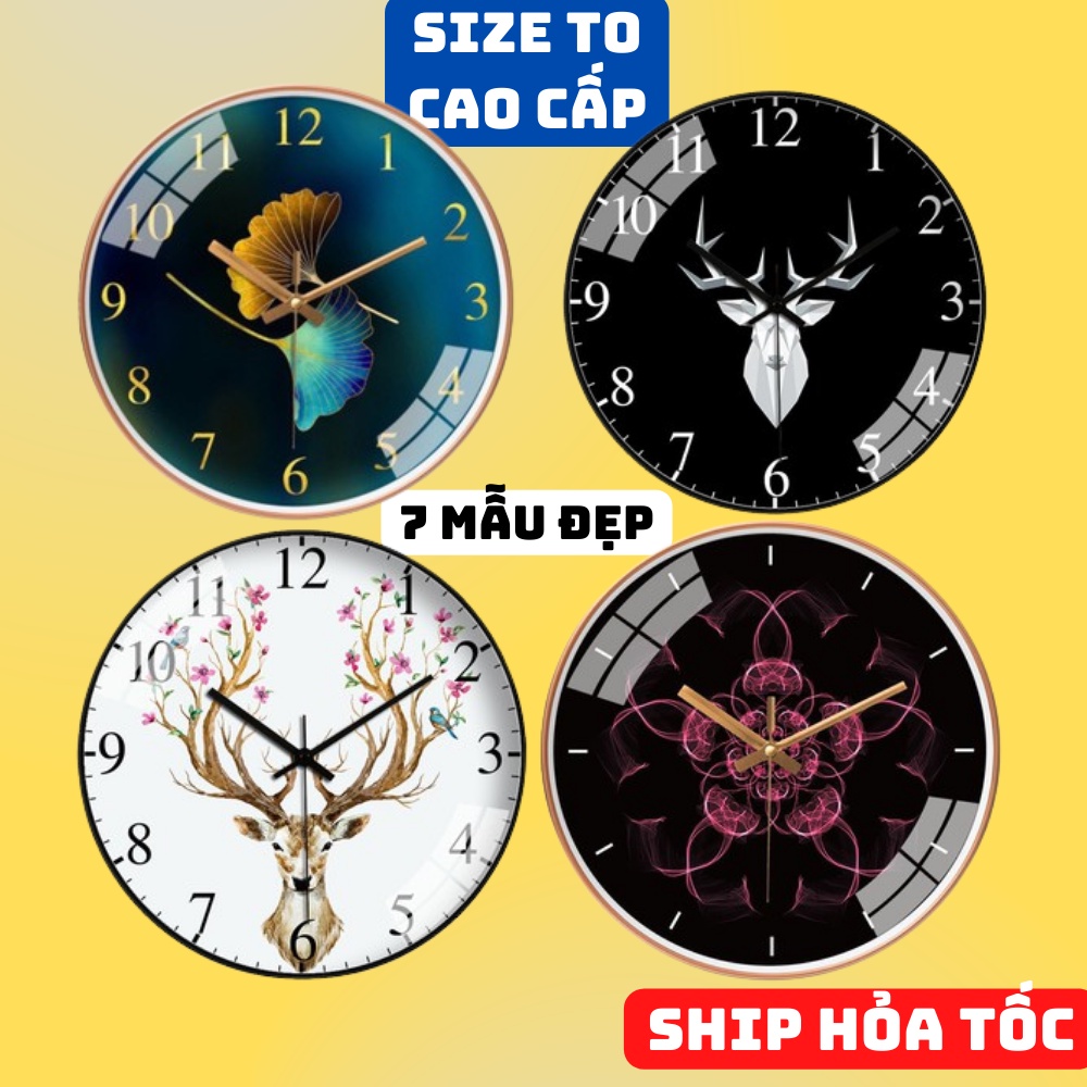 Đồng Hồ Treo Tường Trang Trí Decor Cỡ Lớn, Kim Trôi, Họa Tiết Đẹp Và Sang Trọng Dùng Cho Phòng Khách, Phòng Ngủ
