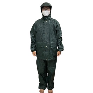 Áo mưa bộ màu xanh lính chất liệu dày 3 size bộ 4 món