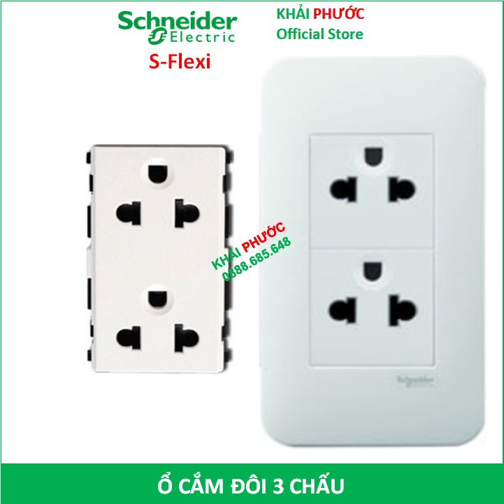 HẠT Ổ CẮM ĐÔI 3 CHẤU CÓ TE SIZE L 16A F1426UEST2M_G19 S-FLEXI SCHNEIDER - KHẢI PHƯỚC ELECTRIC