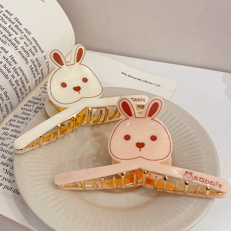 [Magpie] Kẹp Tóc acrylic Hình Thỏ Cá Mập Hoạt Hình Axit Màu Trà Sữa Bằng Hợp Kim Dễ Thương Có Kết Cấu Phía Sau Cho Nữ