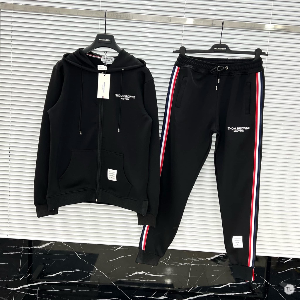 Set Bộ Nỉ Hoodie Áo Kèm Quần THOME BROW Khóa Kéo Ngưc, Thời Trang Trẻ Trung Mùa Đông 2022