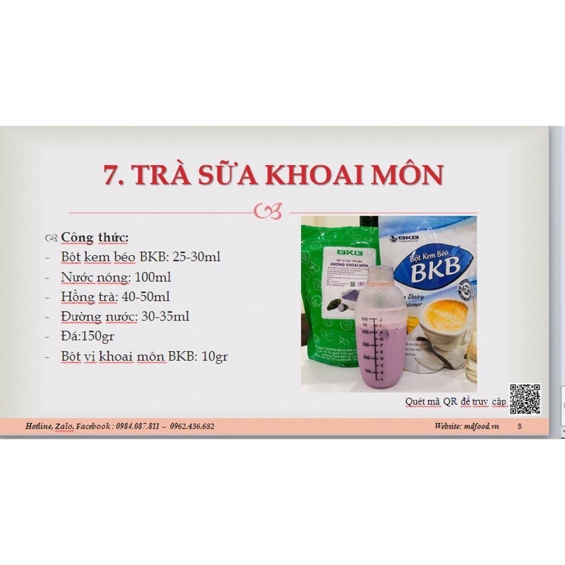 Bột vị pha trà sữa BKB dâu, xoài, khoai môn, socola, sầu riêng …1kg