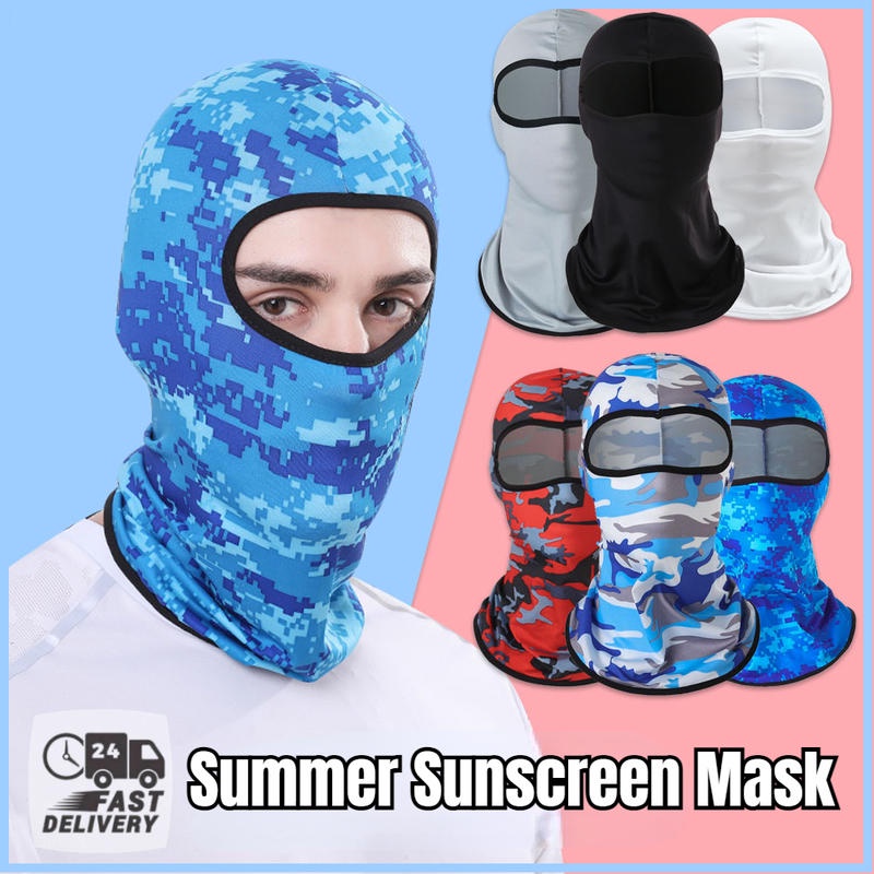 Mũ Trùm Đầu Chống Nắng Họa Tiết Rằn Ri Bảo Vệ Khi Lái Xe