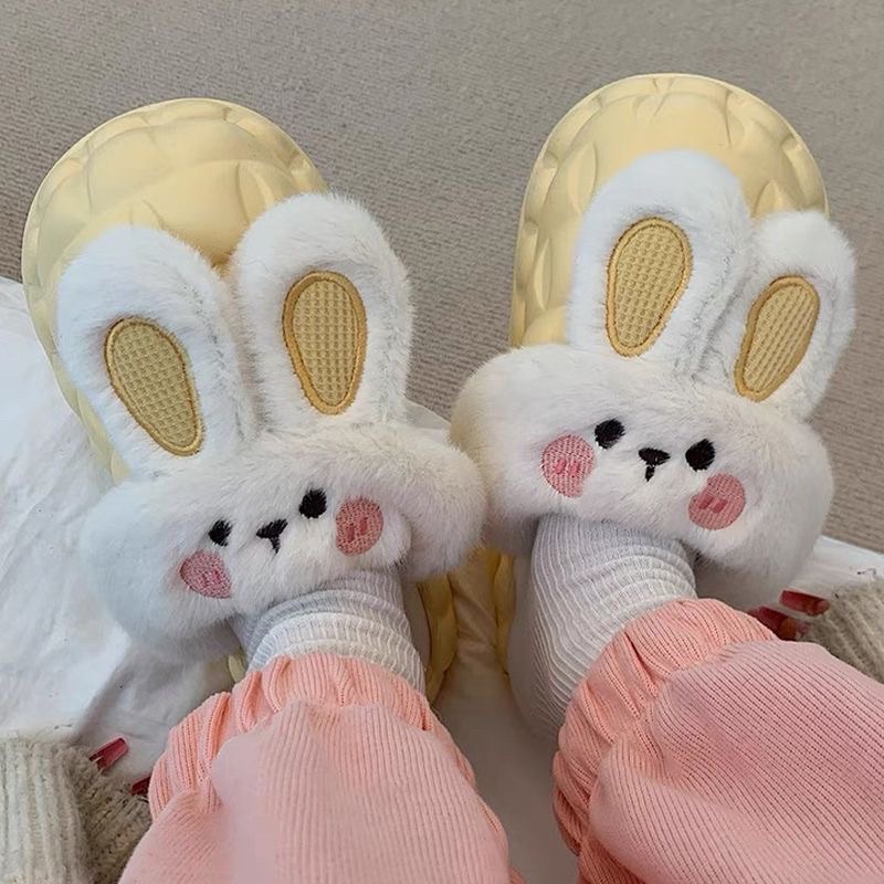 Dép bông tai thỏ đáng yêu mẫu mới đế cao 4cm 🐰