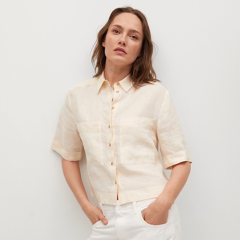 Áo Sơ mi Nữ Công Sở Vải Linen Mango Auth