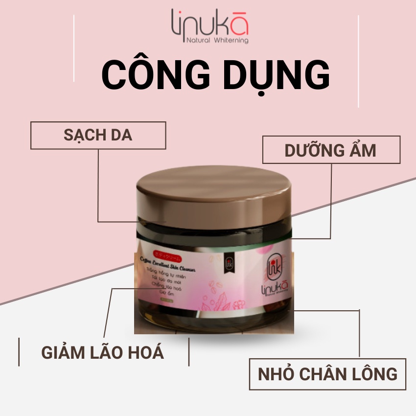 Tẩy tế bào chết body toàn thân trắng da kết hợp kem dưỡng trắng body LINUKA 350g